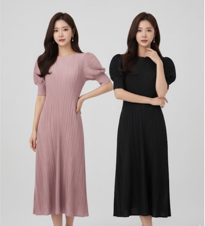 고급 플리츠 퍼프 원피스 여리핏 롱원피스 체형보정 가격 추이 이즈레더 고급 플리츠 퍼프 원피스 여리핏 롱원피스 체형보정 - 최저가 59,400원