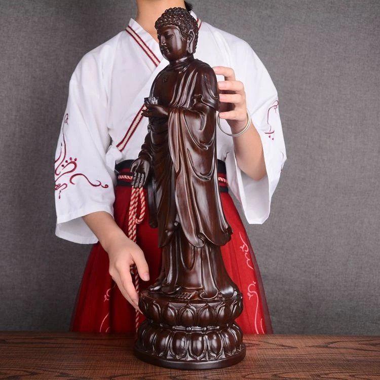 18cm 석가모니 화리목 목조 조각 장식품 부처 여래불상 - 상세 이미지 5