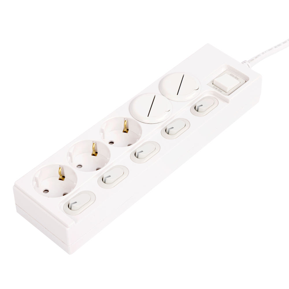 2구 개별 접지 멀티탭 국산 안전 16A 스위치 콘센트 1.5m 이미지 2