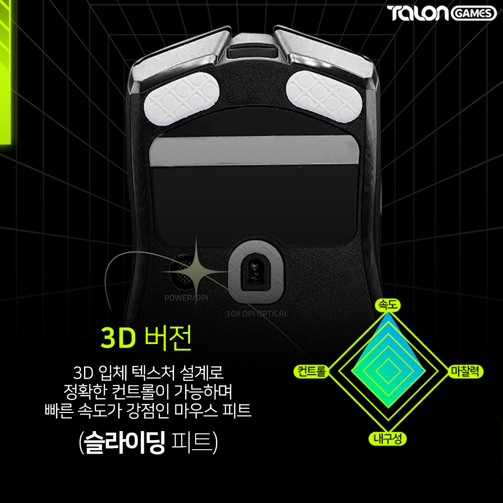 레이저 바이퍼 V2 PRO 마우스피트 3D 2개입 마우스스티커 탈론게임즈 - 상세 이미지 2