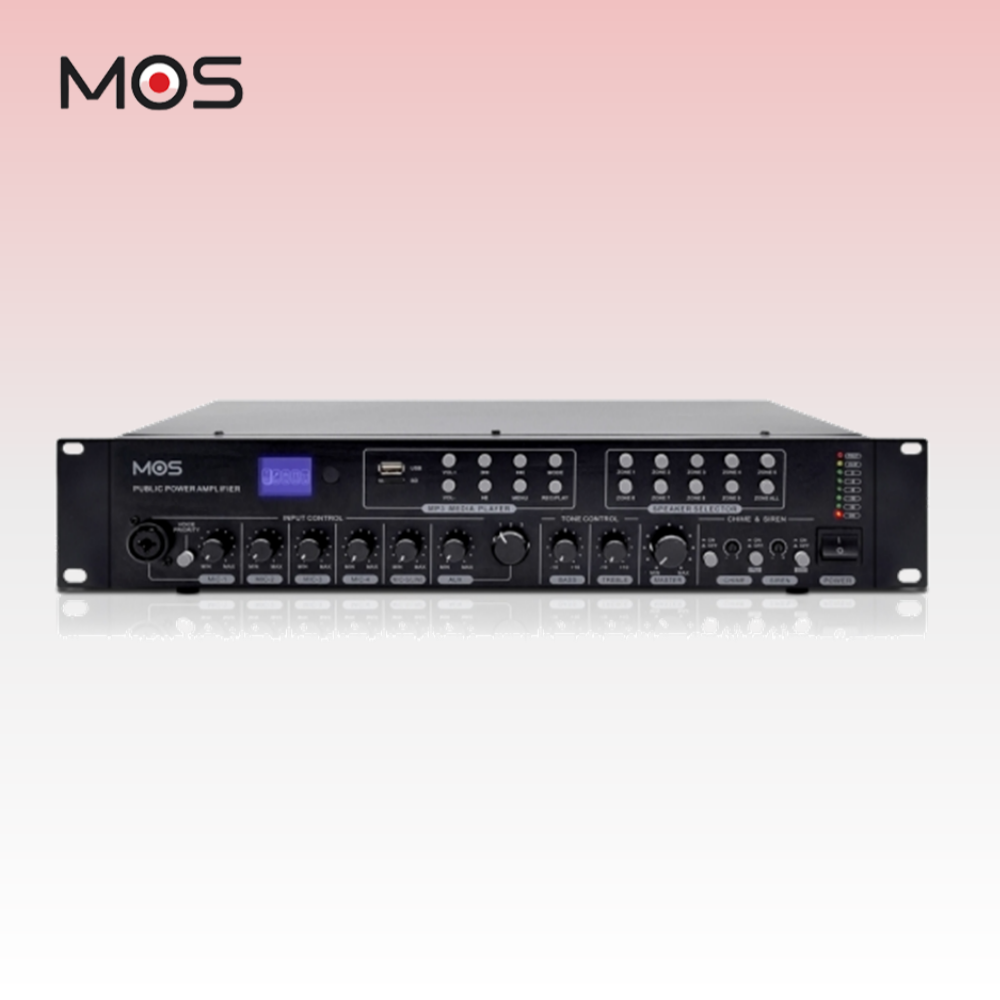 모스 MOS MPA-9400 하이임피던스 200W 포터블앰프 비상방송 존셀렉터 매장 카페용 - 상품 이미지