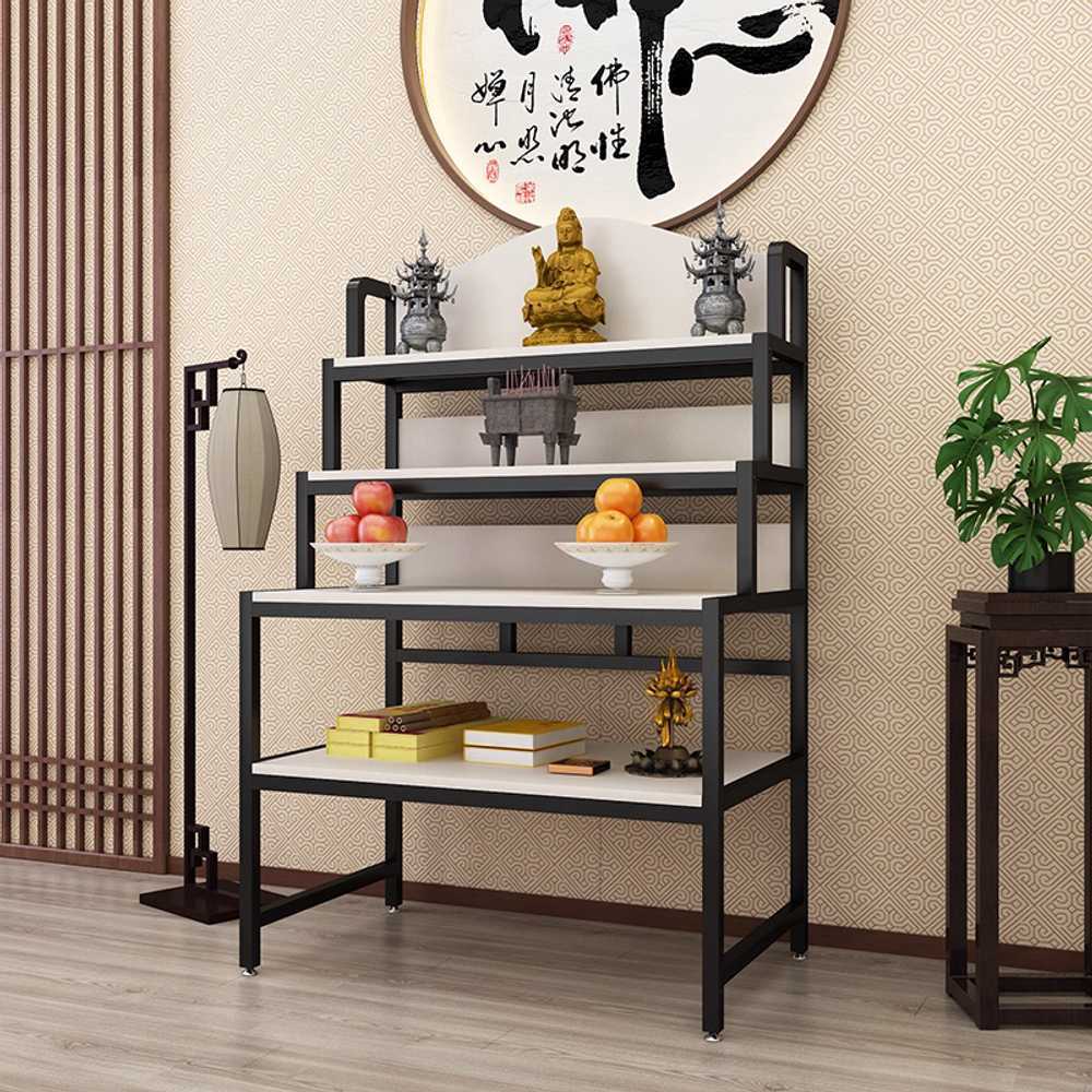 불교용 법당다이 사찰 법기 배치 목재 테이블 전용대 60cm 블랙+화이트 - 상품 이미지