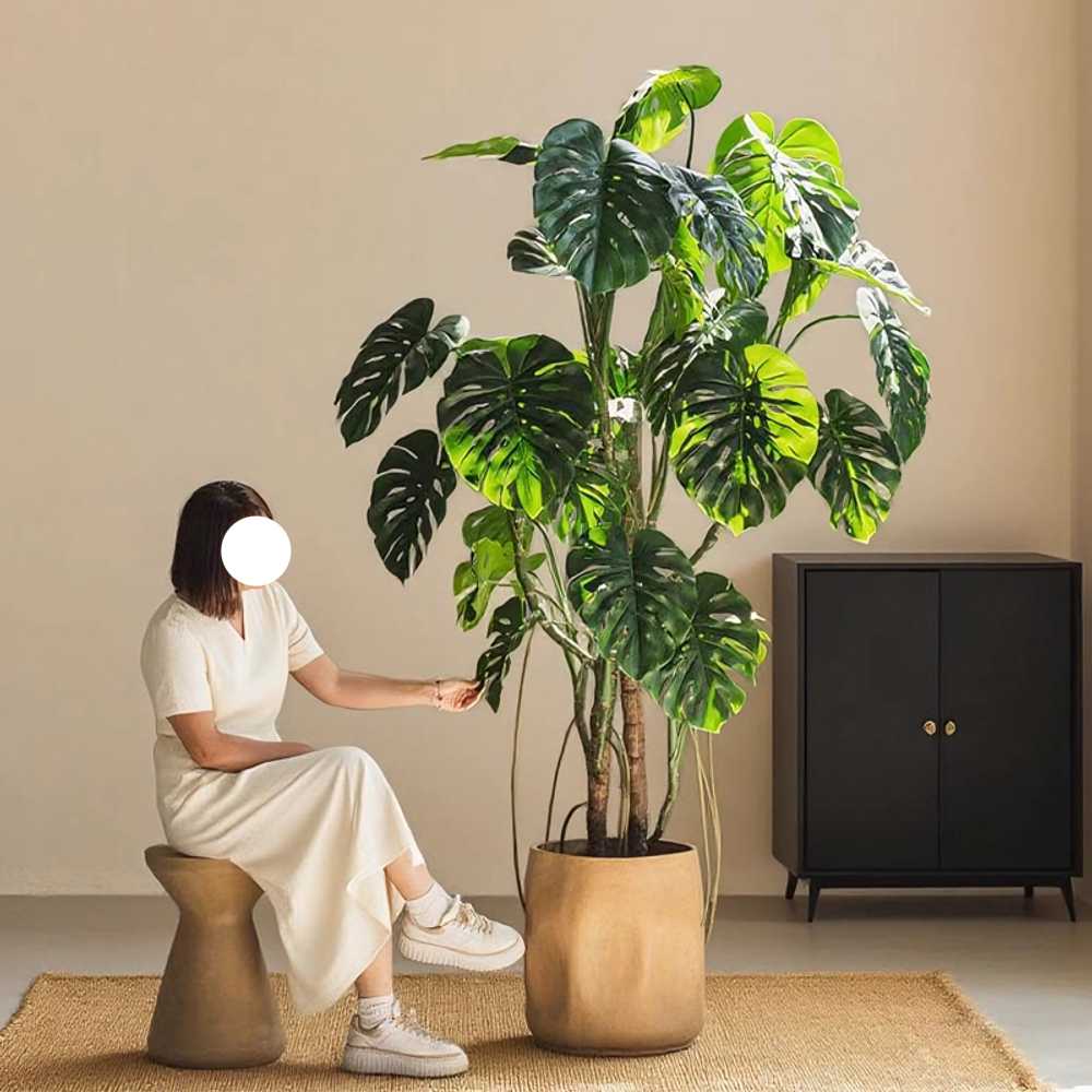인테리어 조화화분 몬스테라 연출용 그린플랜트 장식 120cm - 상세 이미지 3