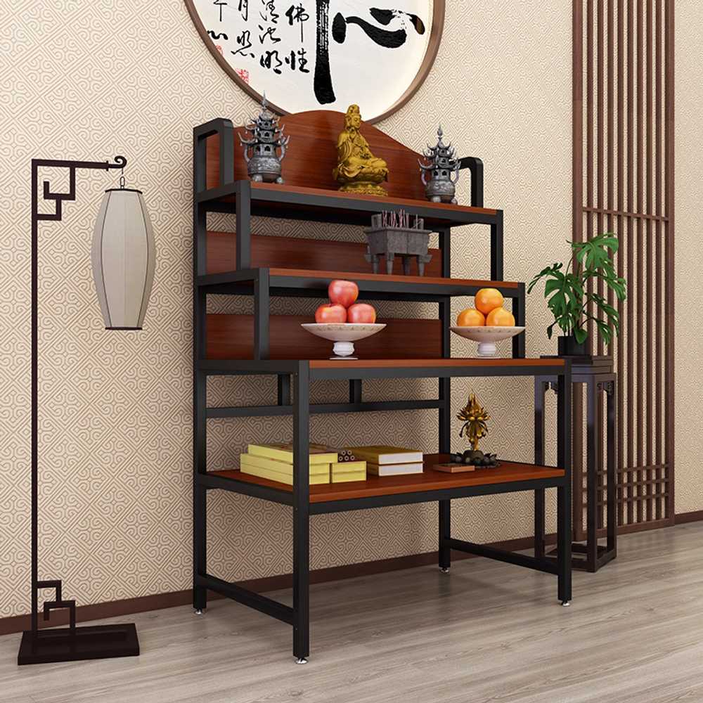 불교용 법당다이 사찰 법기 배치 목재 테이블 전용대 60cm 블랙+화이트 이미지 6
