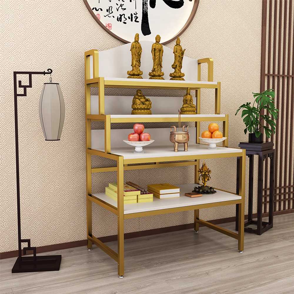 불교용 법당다이 사찰 법기 배치 목재 테이블 전용대 60cm 블랙+화이트 - 상세 이미지 4