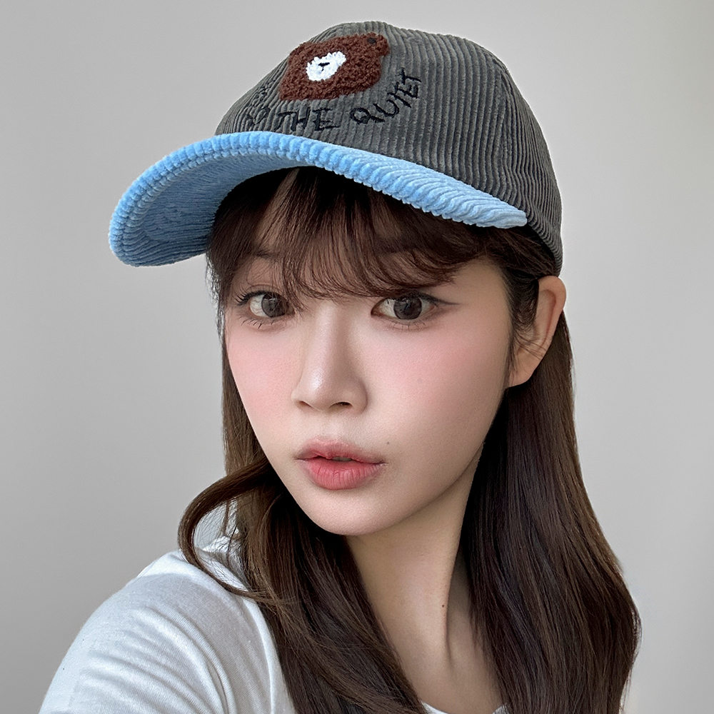 골덴 곰돌이 볼캡 겨울 캠프캡 야구모자 - 상세 이미지 3