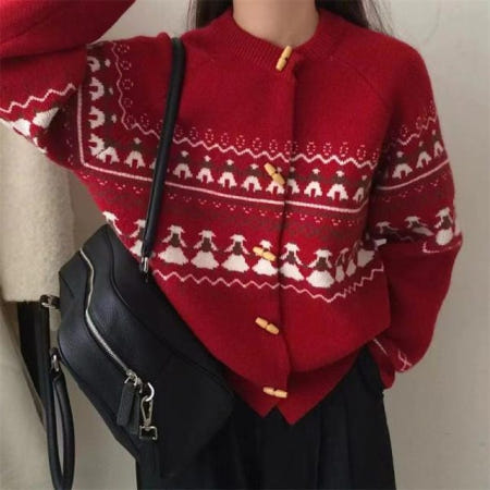 573회 박 나래 가디건 복고풍 카디건 크리스마스 분위기 드라마 연예인 코디