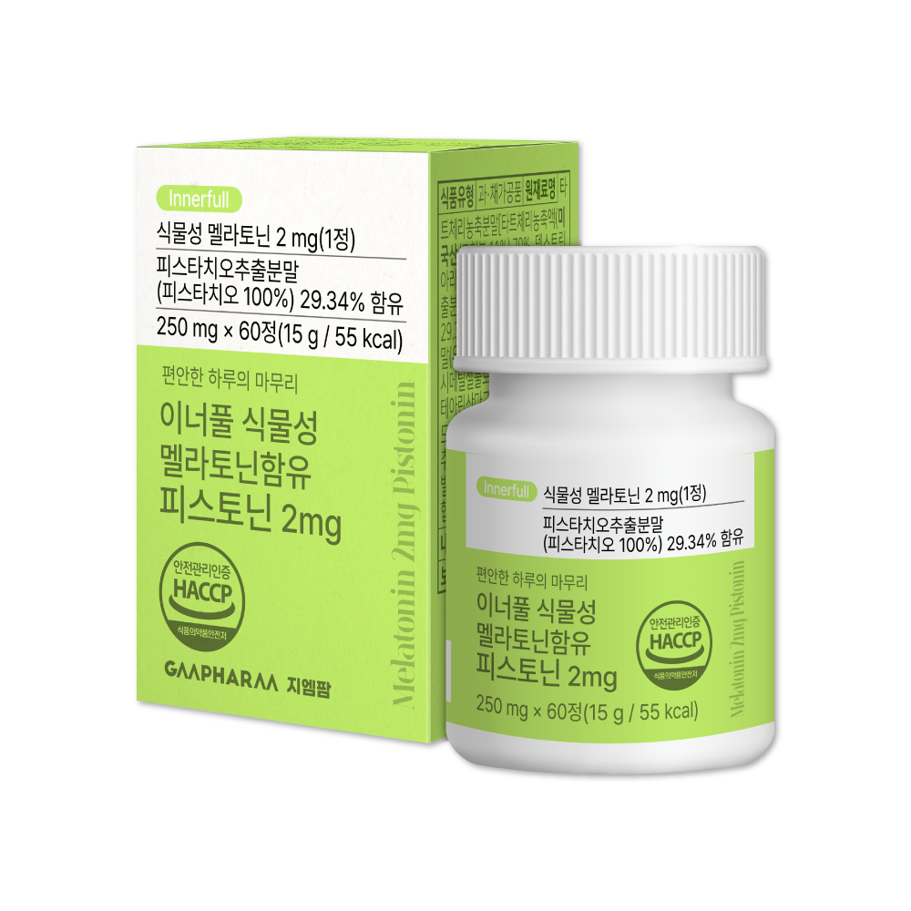 이너풀 식물성 멜라토닌함유 피스토닌 2mg 60정, 3개 이미지 2