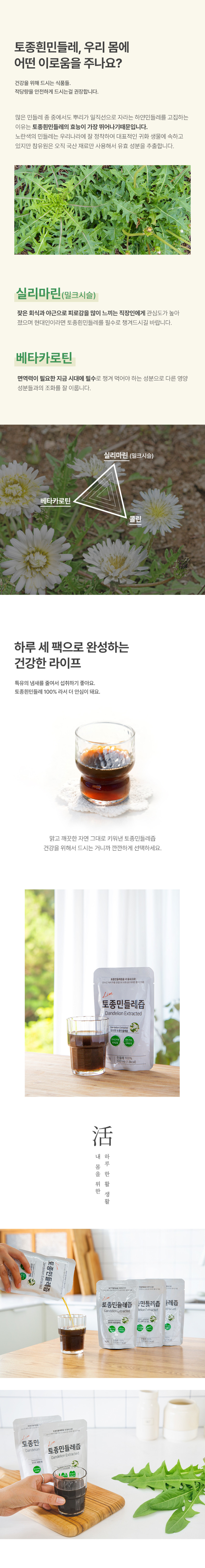 참유원 특허 활력 토종 하얀 흰 민들레즙 진액 엑기스 50팩/100팩 선택 판매처 상세 정보 이미지 3