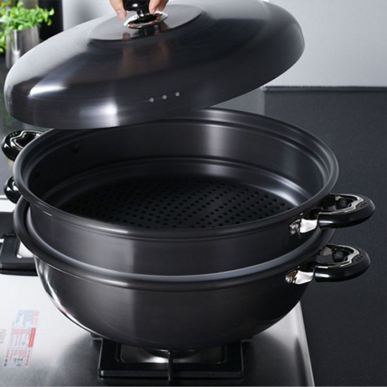 유진토스코 찜기 찜솥 찜통 찜 냄비 경질 2단 38cm - 메인 이미지