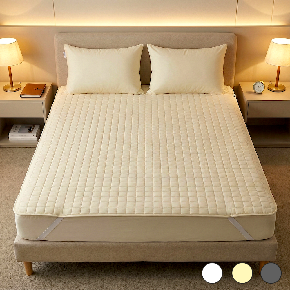 호텔 알러지케어 침대패드 고정밴드 사계절 생리 매트리스패드 이불깔개 고급 피그먼트 겨울 Q