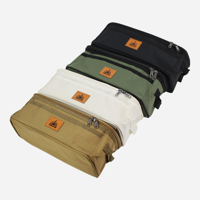 KOOLMAN 쿨맨 캠핑 키친툴 가방 조리도구 소품 수납 골든브라운