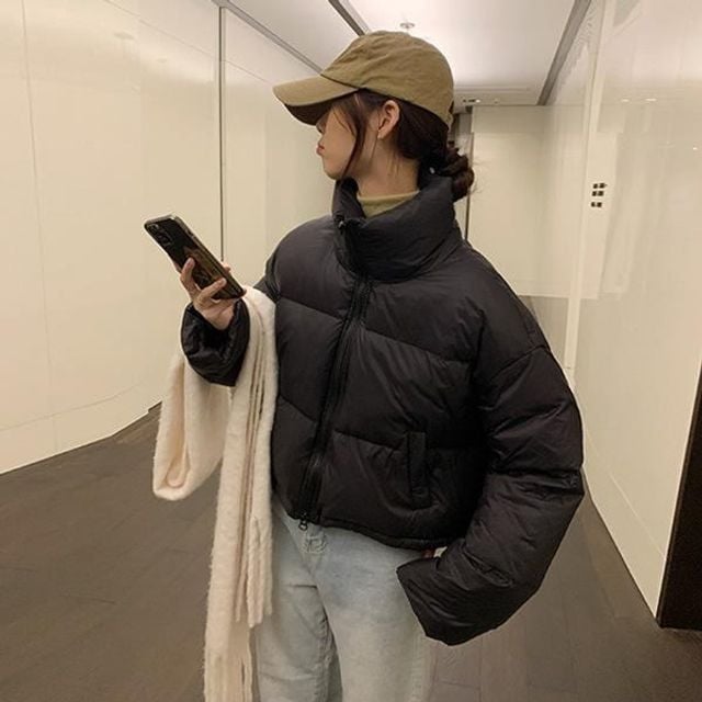 겨울외출복 숏패딩 베이직 따뜻한자켓 여성패딩 숏패 - 메인 이미지