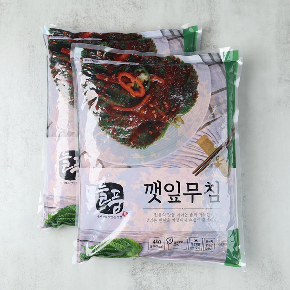 반찬단지 맛있는 깻잎무침 업소용 반찬 4kg x 4개 - 상품 이미지