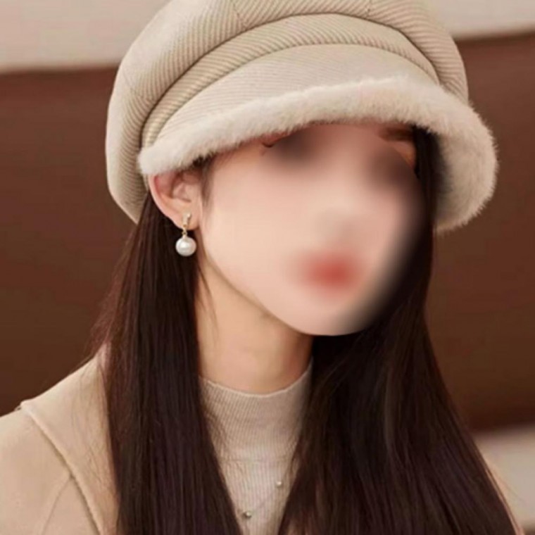 여성털모자 빵모자 겨울모자 양털 극세사 앙고라 - 상품 이미지