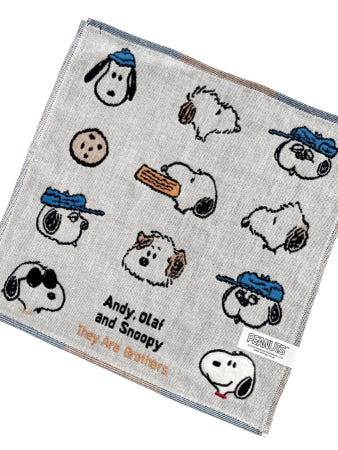 스누피 브라더스 앤디 울라프 면 타월 이중 거즈 손수건