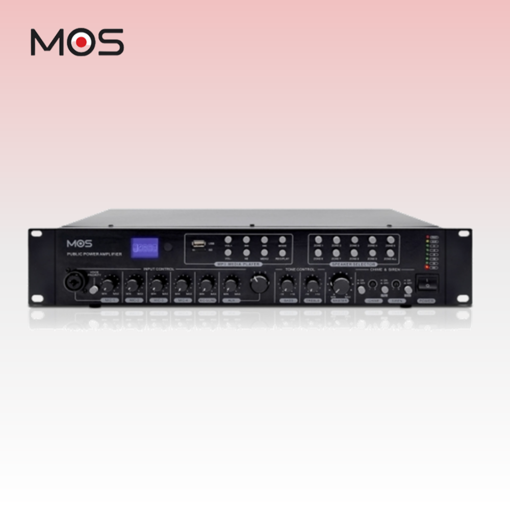 모스 MOS MPA-9200 하이임피던스 200W 포터블앰프 비상방송 존셀렉터 매장 카페용 - 상품 이미지