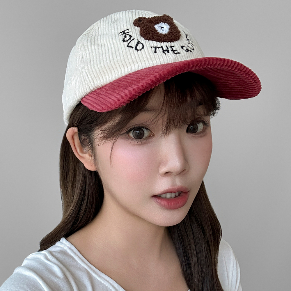 골덴 곰돌이 볼캡 겨울 캠프캡 야구모자 이미지 7