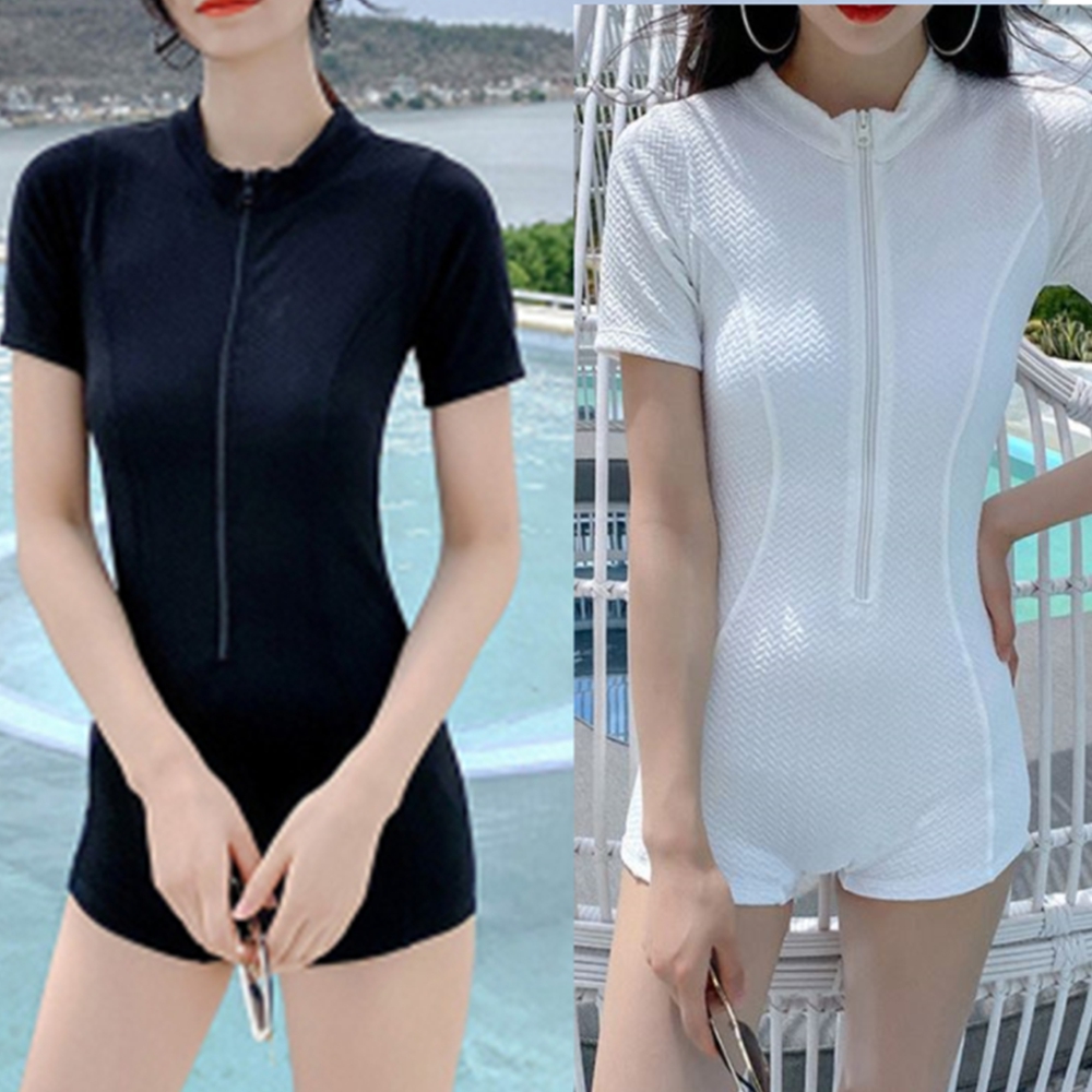 여성래쉬가드 오버핏 루즈핏 수영복 체형커버 민소매 반팔 캡내장 - 상품 이미지