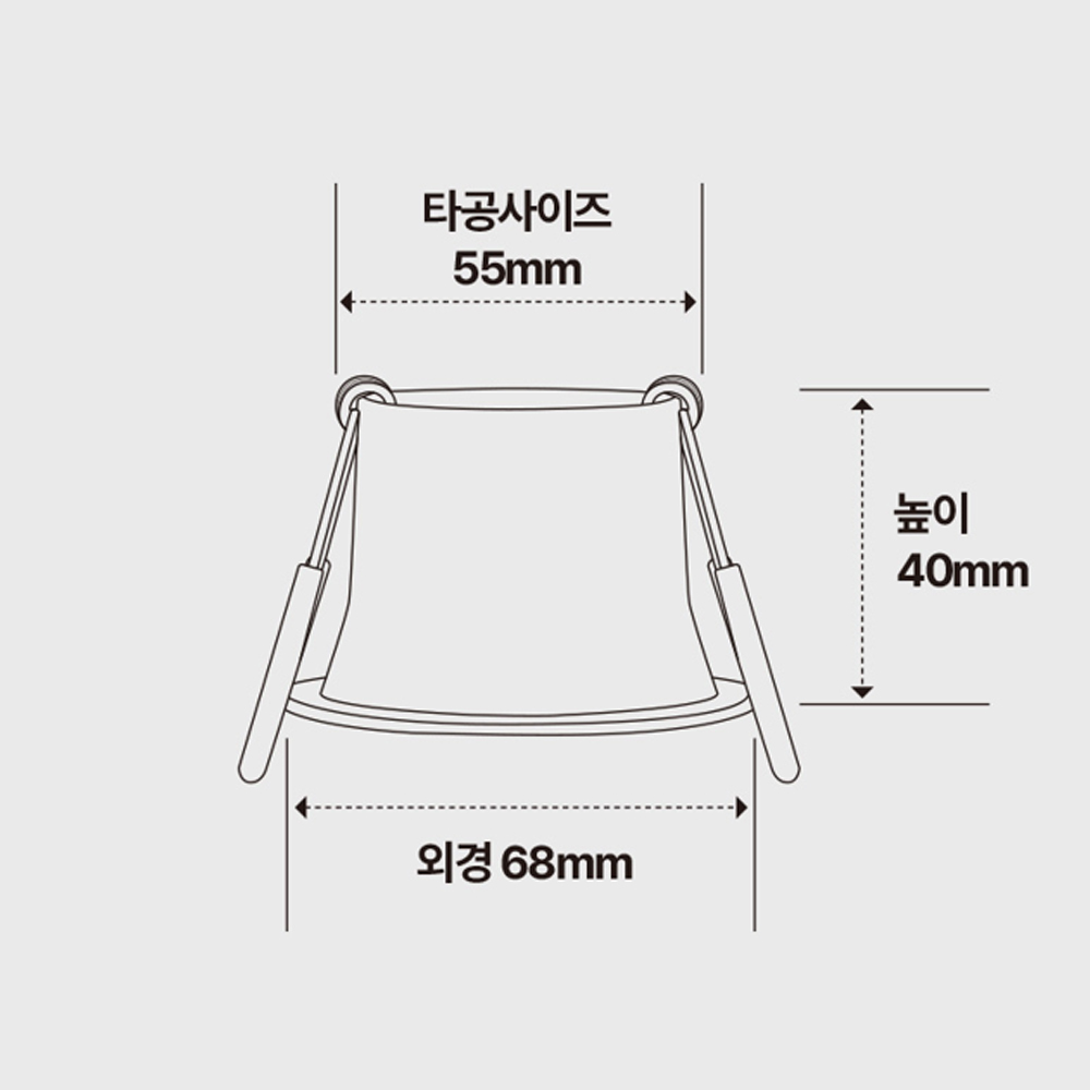 아름 다운라이트 55mm(2인치) 8W 집중형 확산형 움푹