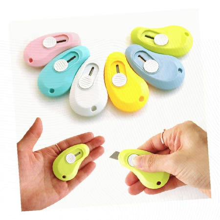 미니 커터칼 열쇠고리 택배 개봉 휴대용 안전 슬라이더 문구용품 컬러풀 파스텔 컴팩트 포켓 절단 도구