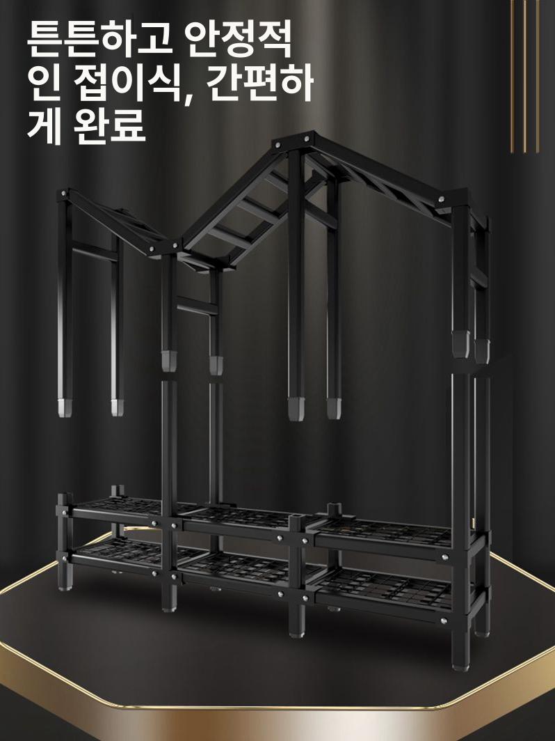 비키니 옷장 행거 커튼 옷걸이 드레스룸 원룸 자취방 의류 수납장 - 상세 이미지 2