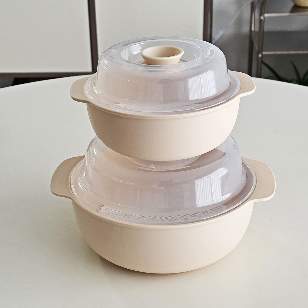국산 BPA-Free 무검출 전자렌지 찜기 스티머 2종(550ml+1200ml)세트 만두 라면 계란찜 용기 - 상세 이미지 2