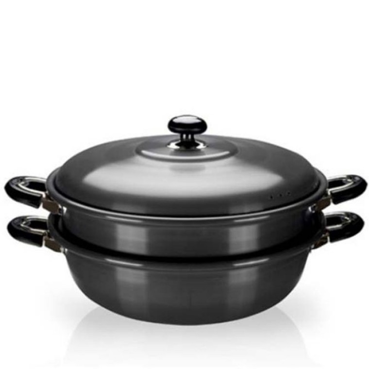 찜솥 2단 경질 냄비 찜냄비 찜통 찜기 떡시루 34cm - 메인 이미지