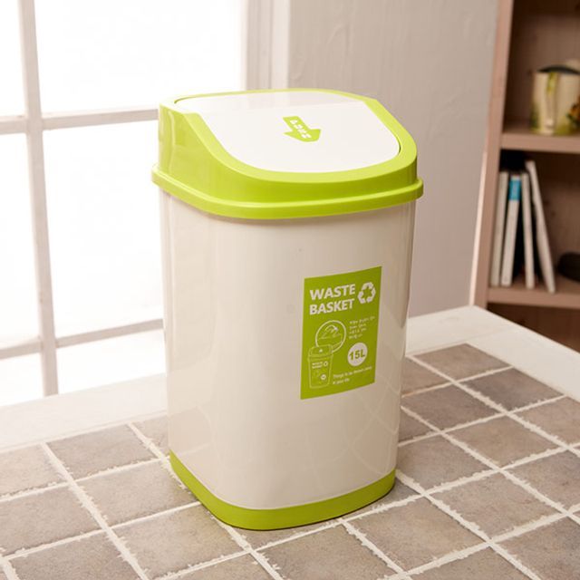 푸시 정사각 휴지통 대 분리수거 쓰레기통 15L - 상품 이미지