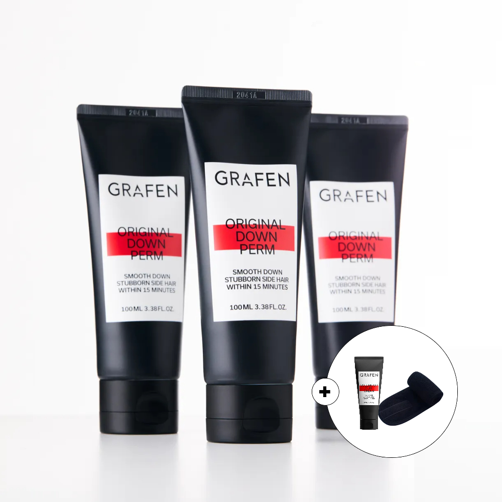 [컬크림,다운펌밴드 증정] 그라펜 셀프스트레이트/다운펌/옆머리/잔머리관리 100ml, 3개