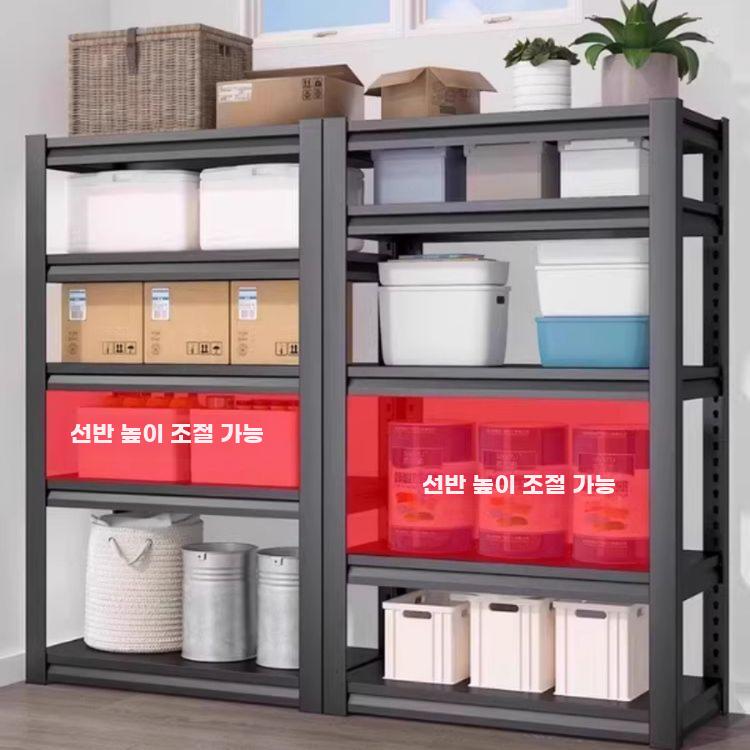 창고 선반 앵글랙 진열대 다층 철제 정리대 공장 물류 3단 높이 80cm (블랙) 길이 60 폭 40cm - 상세 이미지 3