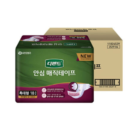 요실금기저귀 디펜드 안심매직테이프 성인용기저귀 특대형 18매 x4P