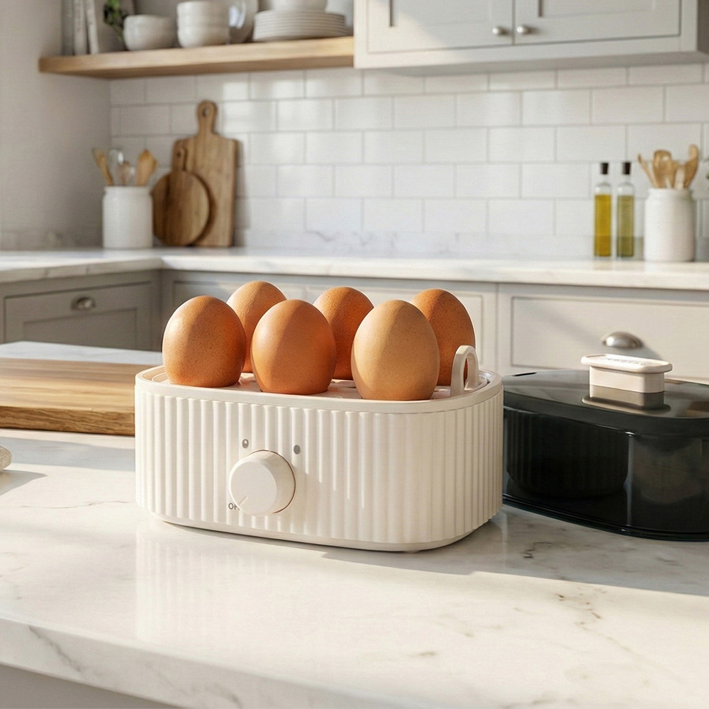 쿠잉 계란찜기 EB-06CR 에그쿠커 멀티쿠커 계란삶는기계 전기찜기