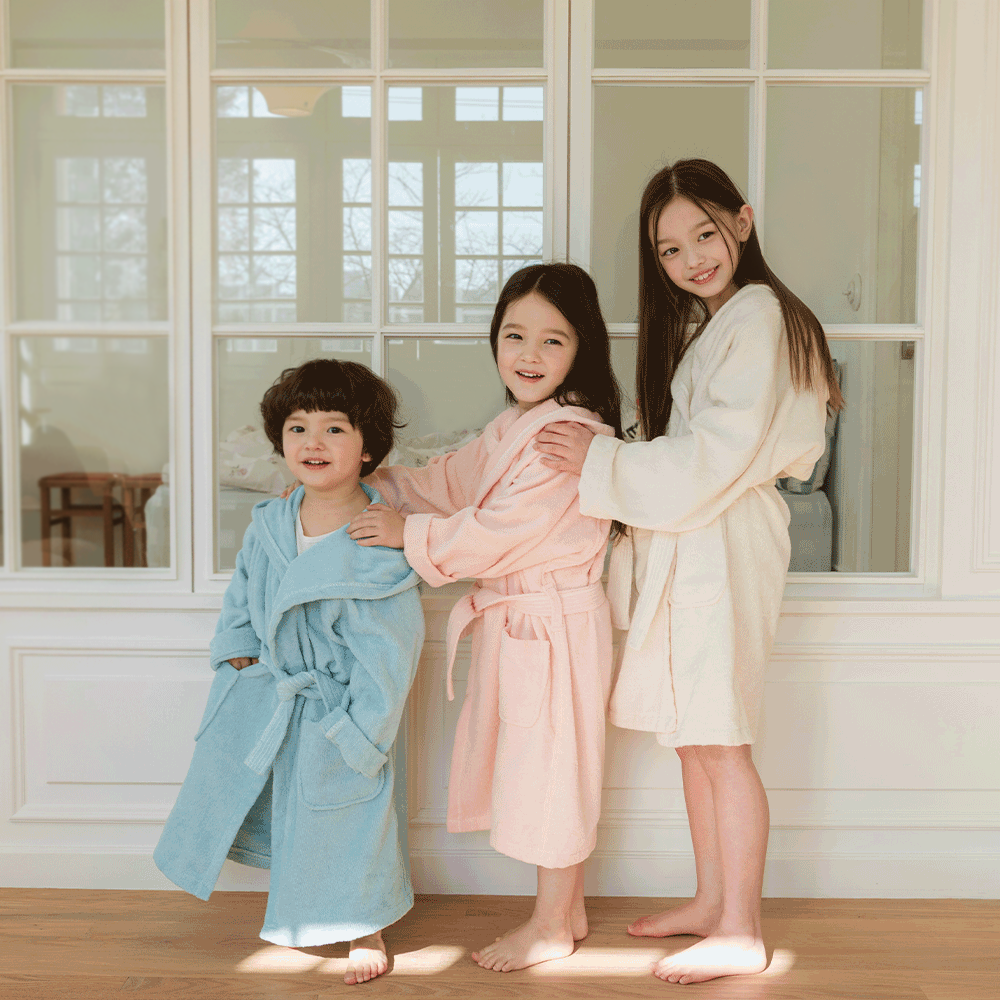 소프넬 30수 면100% 키즈 목욕가운 아동 어린이 주니어 샤워 비치 로브