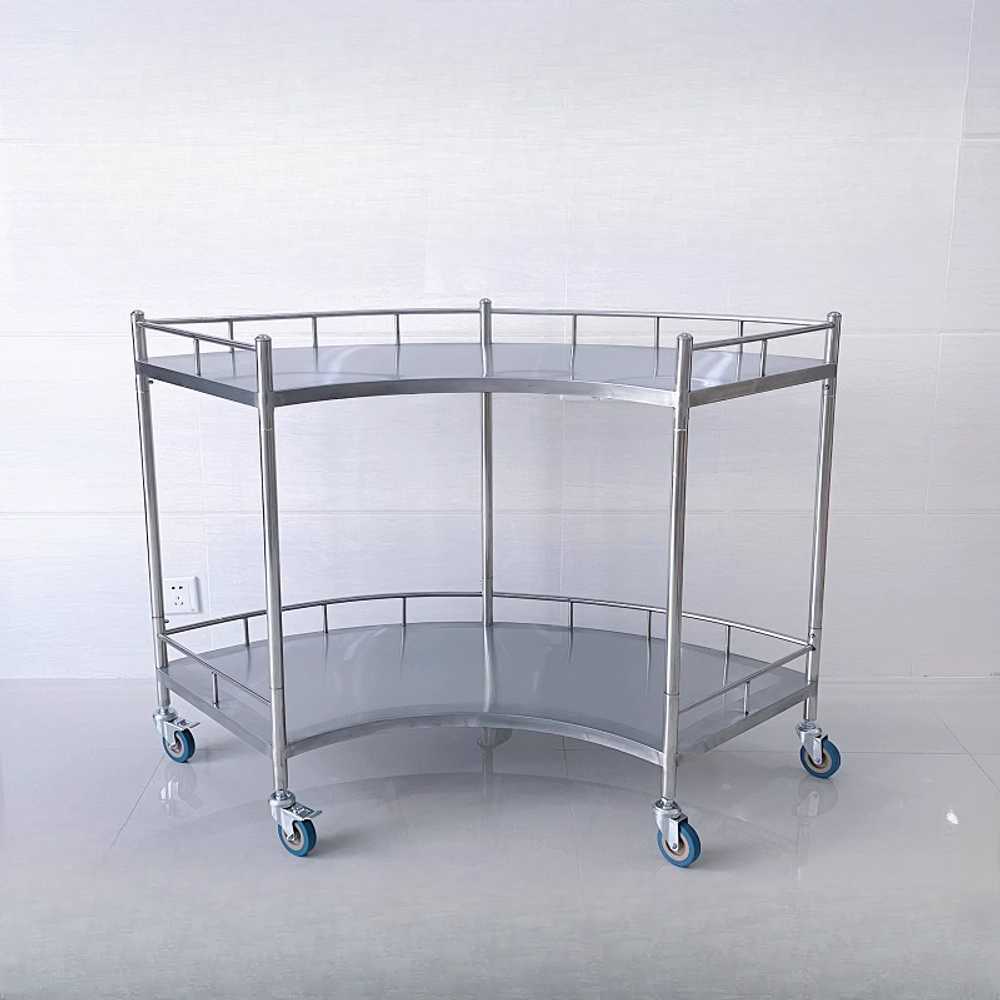 병동 보조카트 곡선 구조 의료 장비 운반 이동 작업대 42x86x100cm - 상세 이미지 4