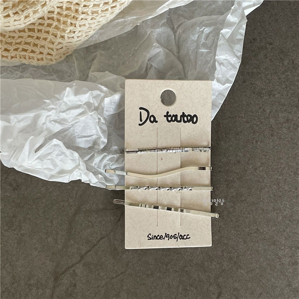 실버 메탈 실핀 세트 모양 실버핀 심플한 슬림 옆머리 헤어핀 - 상세 이미지 2