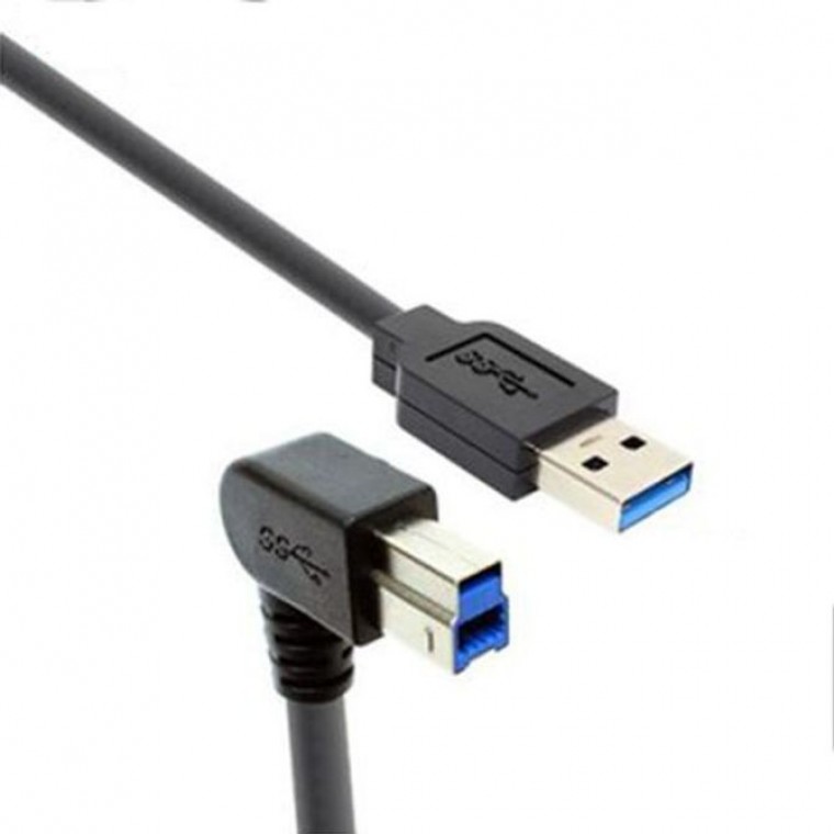 데이터 케이블 USB3.0 AM BM 아래쪽 꺾임 3m - 상품 이미지
