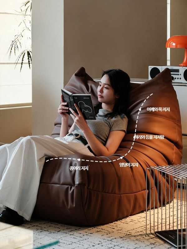 1인용 좌식 소파 빈백 라운지체어 패브릭 싱글시트 올리브