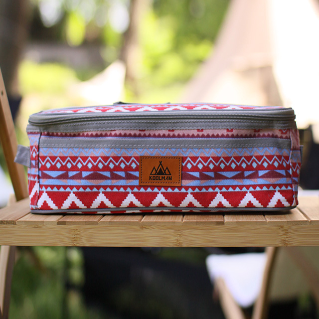 KOOLMAN 쿨맨 캠핑 키친툴 가방 조리도구 소품 수납 레드패턴