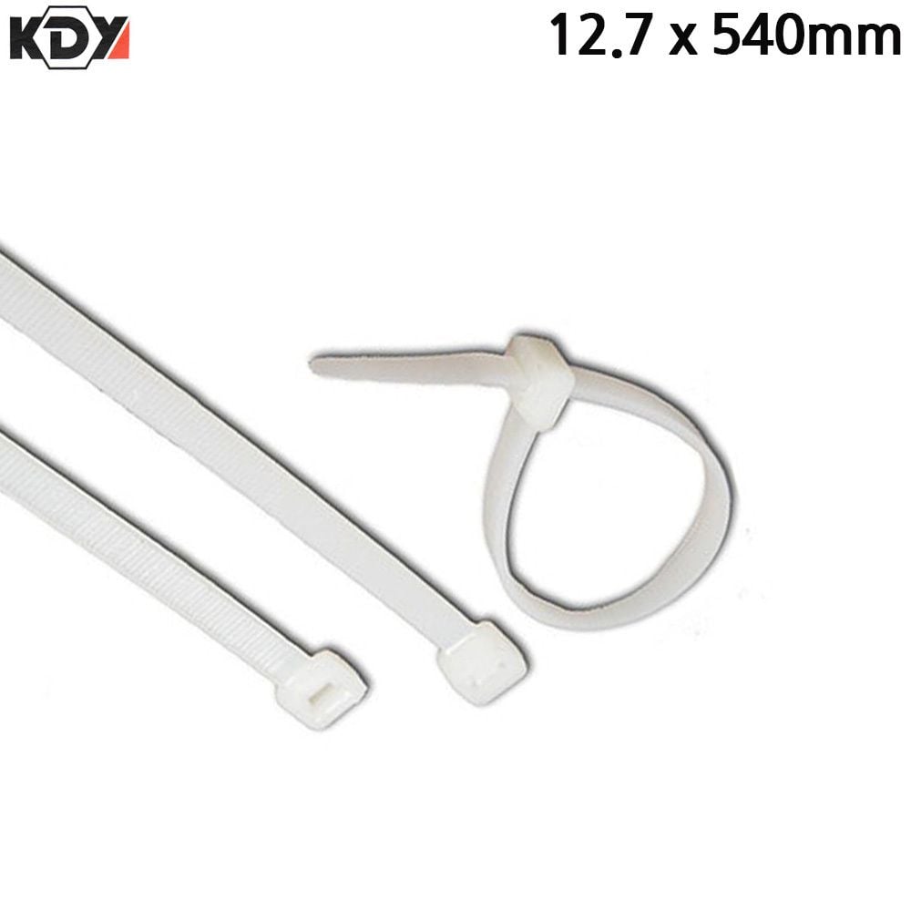 KDY 케이블타이 화이트 12.7 x 540mm 100개입 전선정 - 상품 이미지