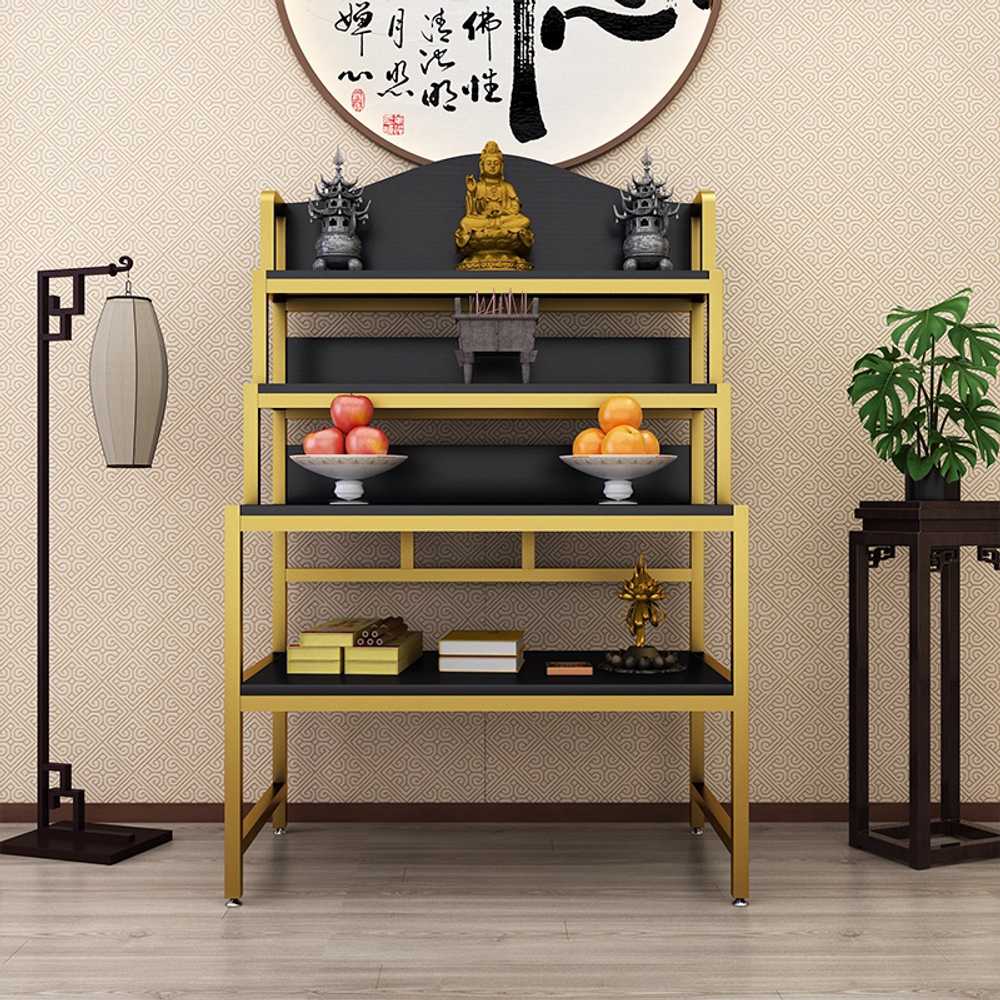 불교용 법당다이 사찰 법기 배치 목재 테이블 전용대 60cm 블랙+화이트 - 상세 이미지 5