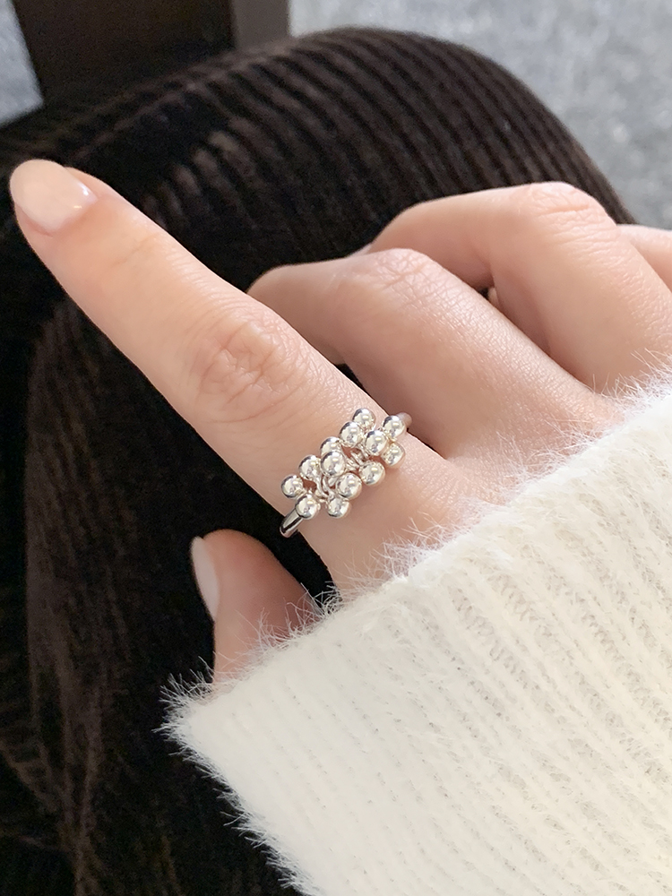 셀프러브 퓨어 드롭 실버 링 반지 9-17호 - 실버925 은볼 은방울 레이어드 은반지