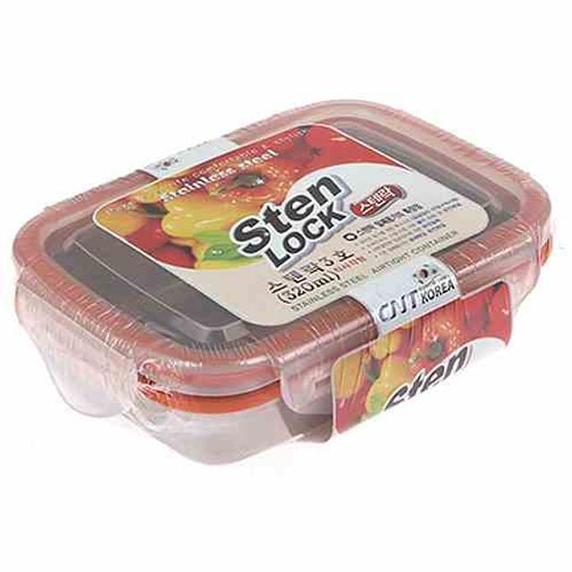 카네이션 직사각스텐밀폐 3호 320ml 반찬통 - 메인 이미지