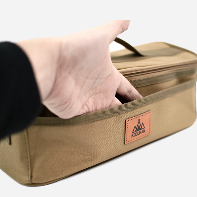 KOOLMAN 쿨맨 캠핑 키친툴 가방 조리도구 소품 수납 골든브라운