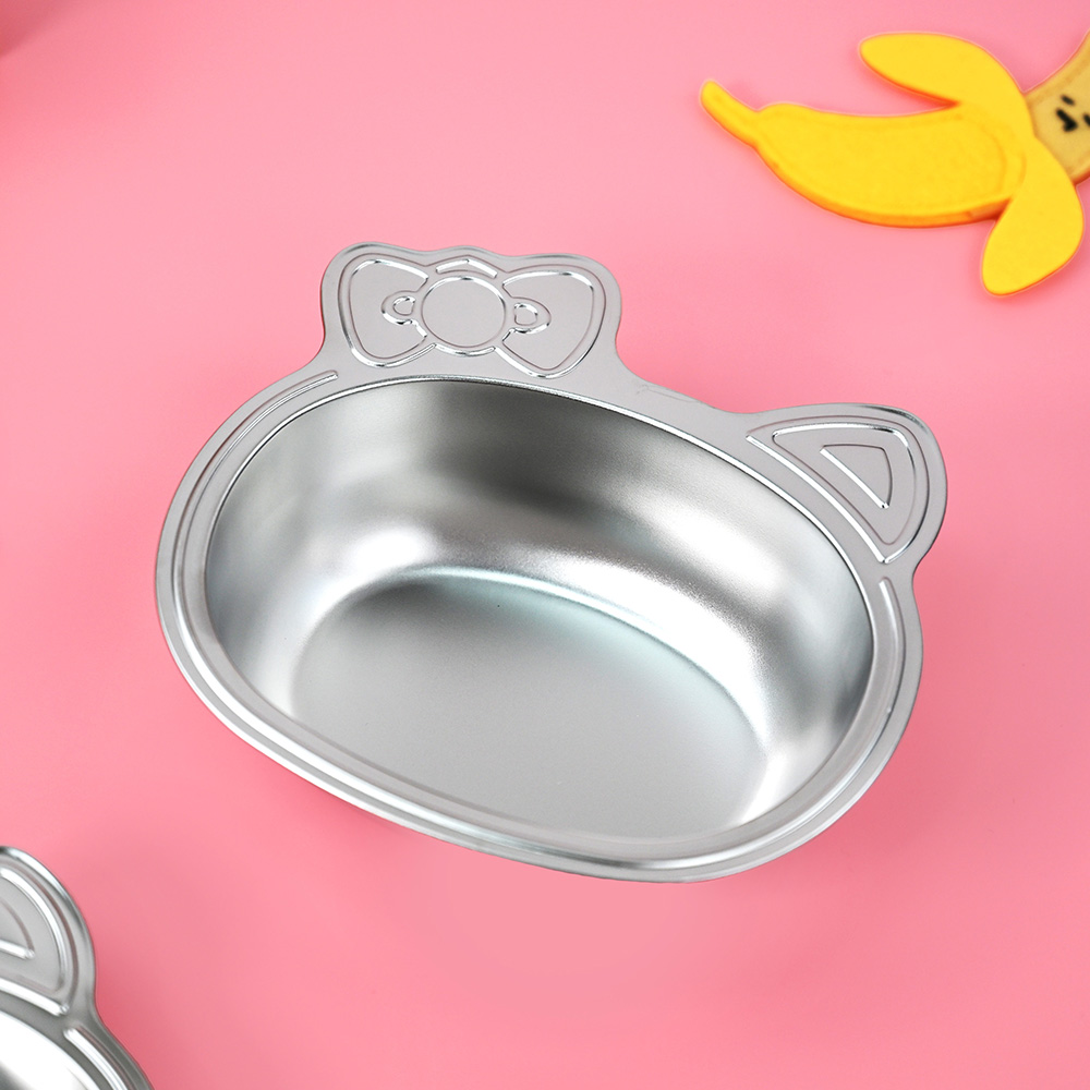 키친유 유아동 고양이 스텐 간식볼 이유식 어린이집 디저트 시리얼 죽그릇 스낵볼 요거트 대접 - 상세 이미지 2
