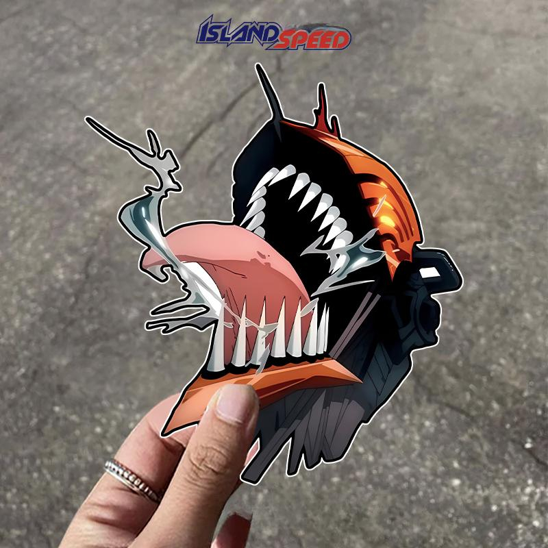 체인소맨 자동차 스티커 오토바이 스쿠터 데코 흠집 커버 장식 바디 데칼 8cm 8x7.1cm - 상품 이미지