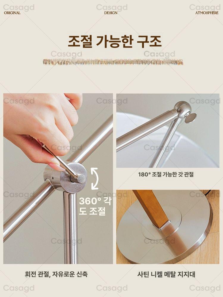 우드 장스탠드 북유럽 거실 램프 카페 침실 플로어 조명 월넛 - 상세 이미지 5