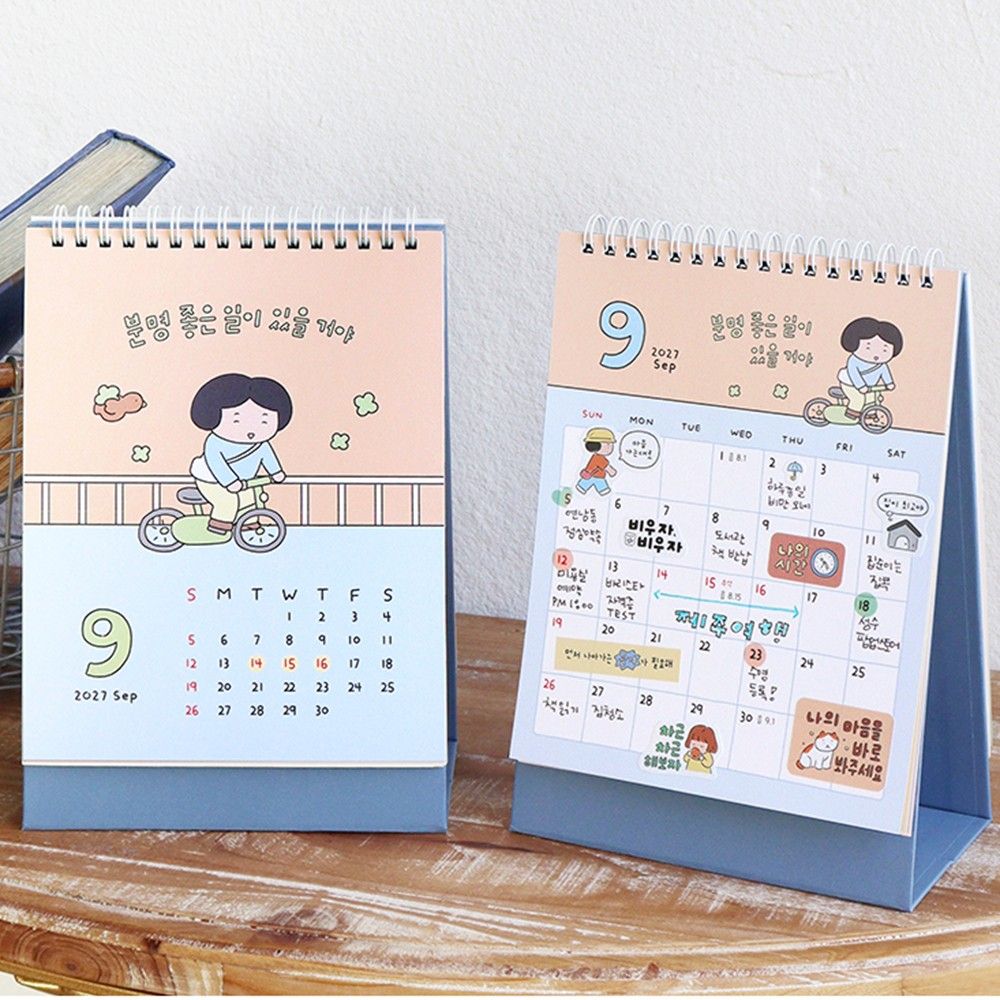 27년 세로형 탁상 달력 일러스트 2년 2027 귀여운 데스크 캘린더 2026 스케줄러 26년 - 상세 이미지 5