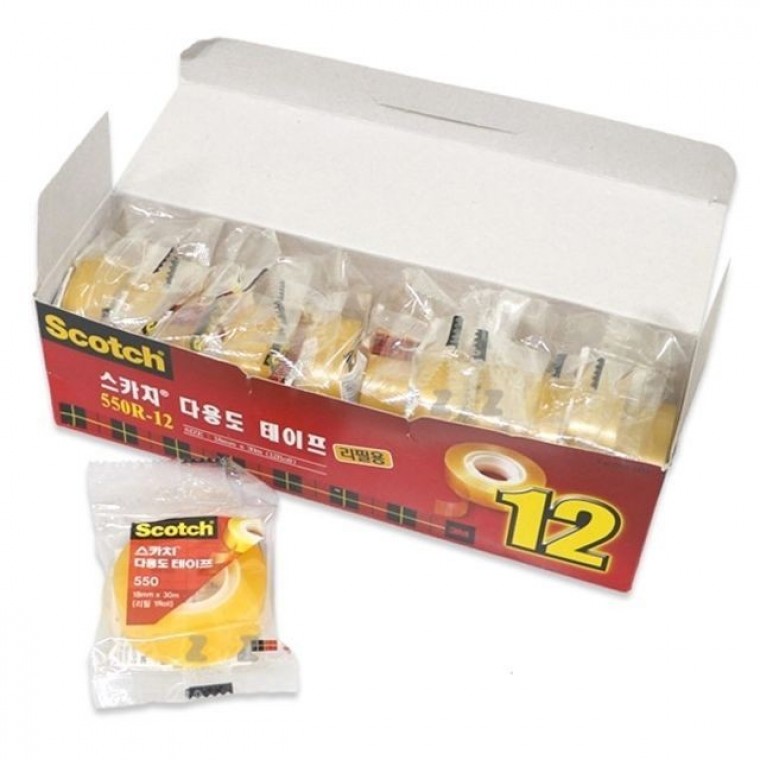 3M 스카치 테이프 투명 리필 18mm x 30m 12p - 상품 이미지
