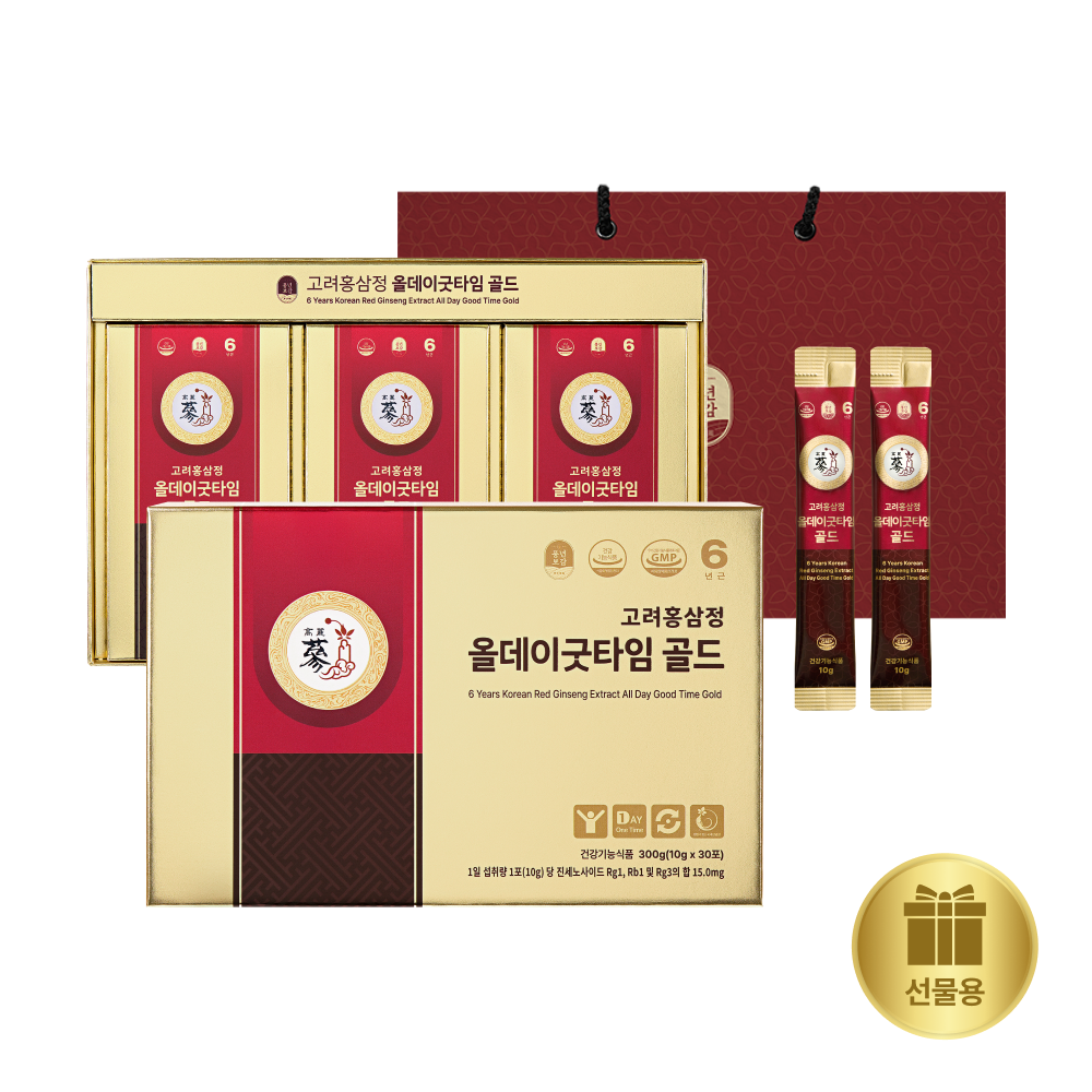 PNBG 풍년보감 고려홍삼정 진액 올데이굿타임 골드 홍삼스틱 홍삼선물세트 30포, 1개 제품 이미지